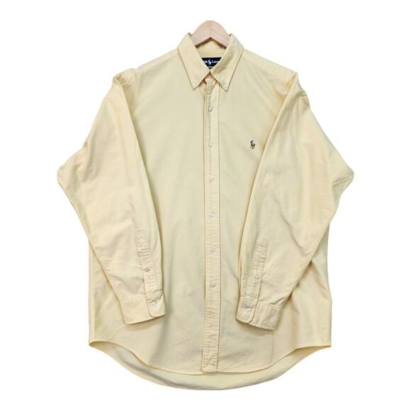Ralph Lauren Yarmouth Shirt Men 16-34 Yellow Oxford Button Down Pony Logo Cotton - Picture 2 of 10
